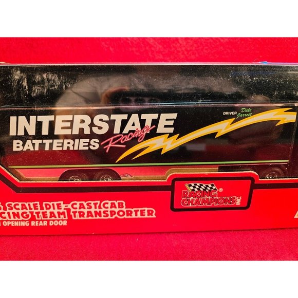 DALE JARRETT NASCAR TRANSPORTER BUNDLE w/MATCHING STOCKCAR & PLAYER CARD - Picture 3 of 4